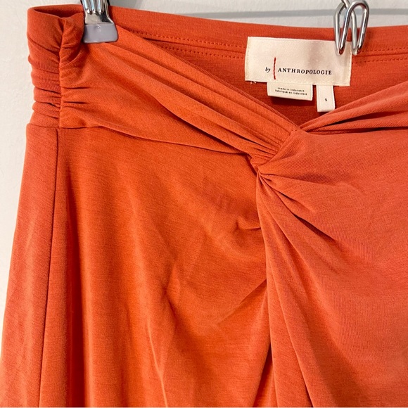 Anthropologie Twist Wrap Maxi Skirt Size Small Coral - Picture 7 of 13